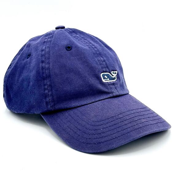 Vineyard Vines Classic Whale Logo Baseball Cap‎ Blue Cotton Adjustable O/S - Picture 1 of 12